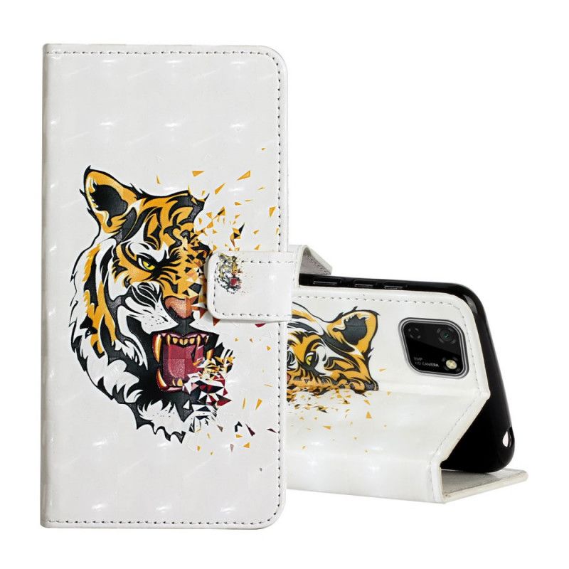 Leren Hoesje voor Huawei Y5p Magische Woeste Tijger