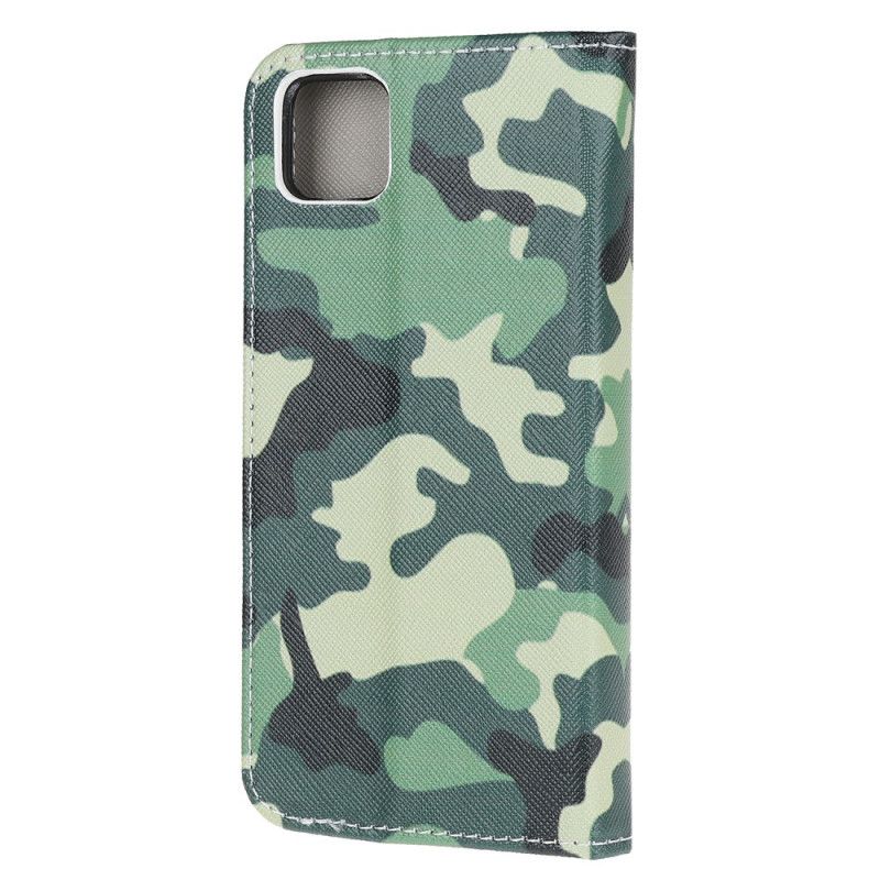 Leren Hoesje voor Huawei Y5p Militaire Camouflage