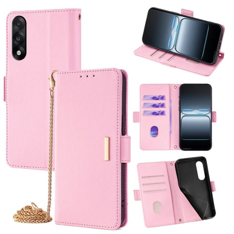 Bescherming Hoesje Oneplus Nord 5 Gouden Sluiting En Draagkoord