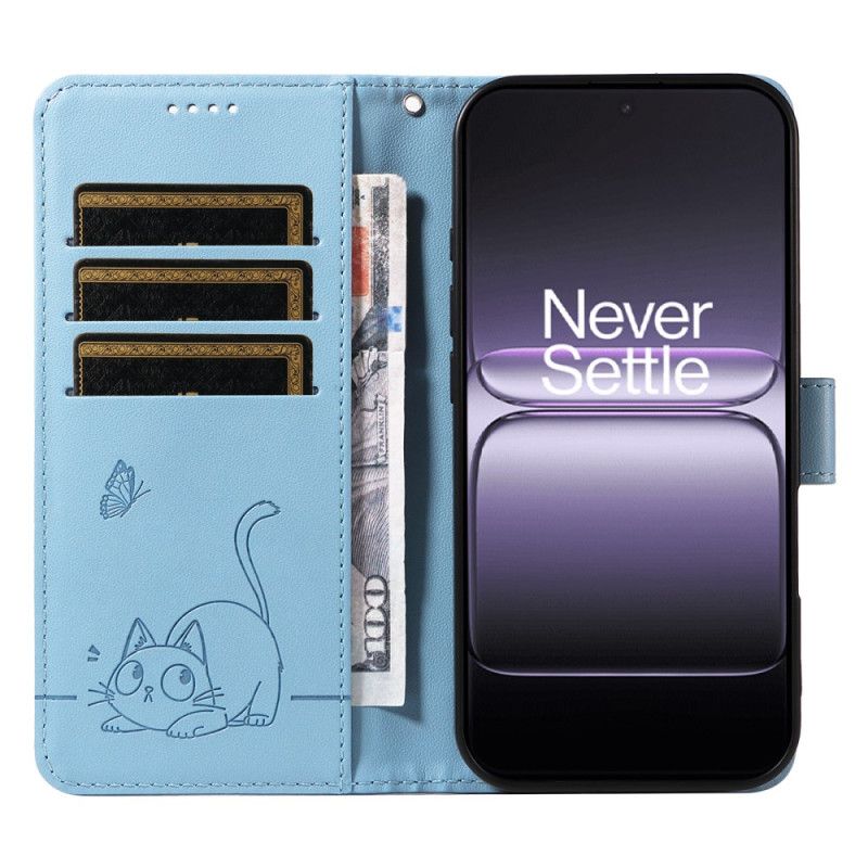 Flip Case Leren Oneplus Nord 5 Grafische Kat