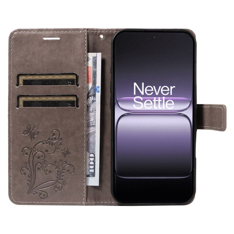 Flip Case Leren Oneplus Nord 5 Groot Vlinders