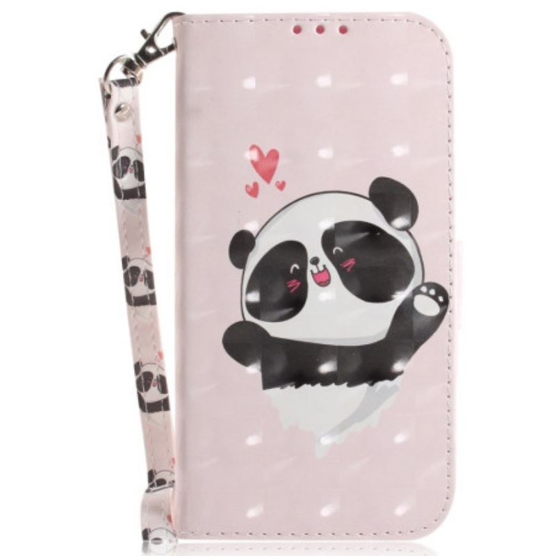 Folio-hoesje Oneplus Nord 5 Liefdevolle Panda Met Bandjes