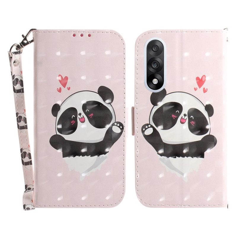 Folio-hoesje Oneplus Nord 5 Liefdevolle Panda Met Bandjes