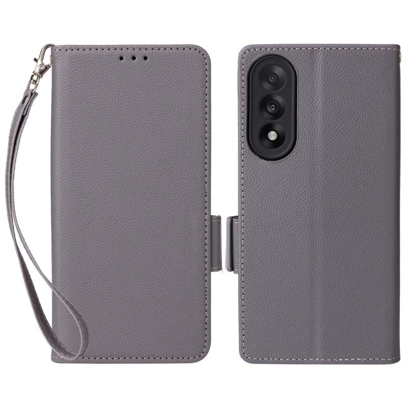 Folio-hoesje Oneplus Nord 5 Telefoonhoesje Gestructureerd Met Bandje