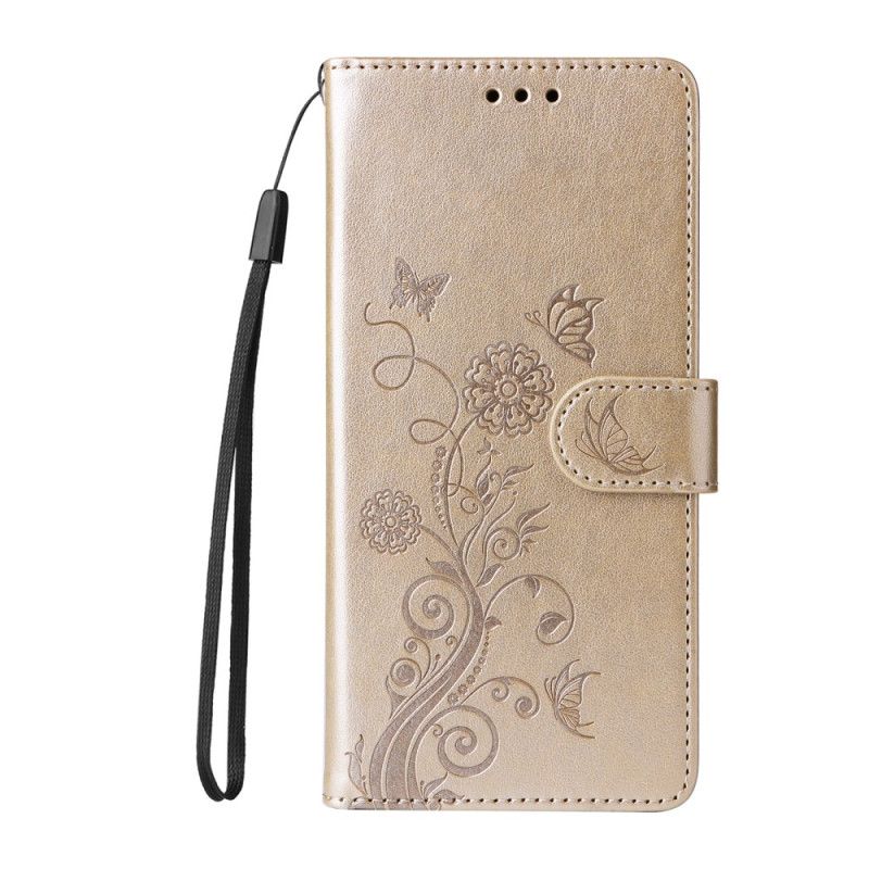 Leren Hoesje Oneplus Nord 5 Bloemenprint