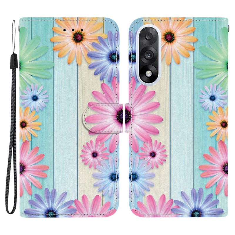 Leren Hoesje Oneplus Nord 5 Kleurrijke Zonnebloemen Bescherming Hoesje