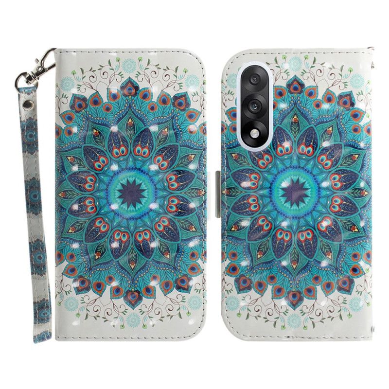 Leren Hoesje Voor Oneplus Nord 5 Groene Mandala Met Bandjes