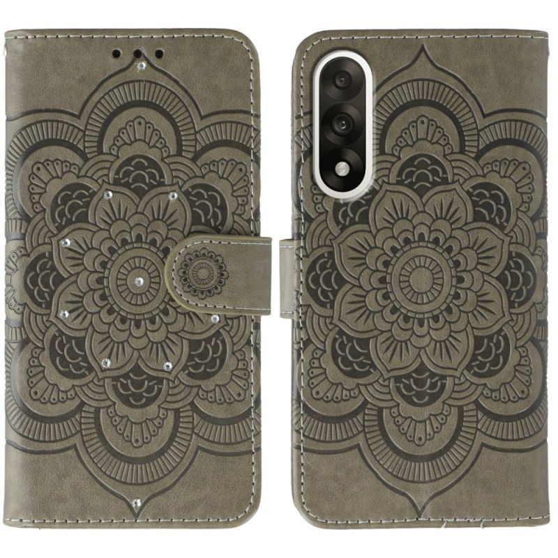 Leren Hoesje Voor Oneplus Nord 5 Mandala Met Strass-steentjes