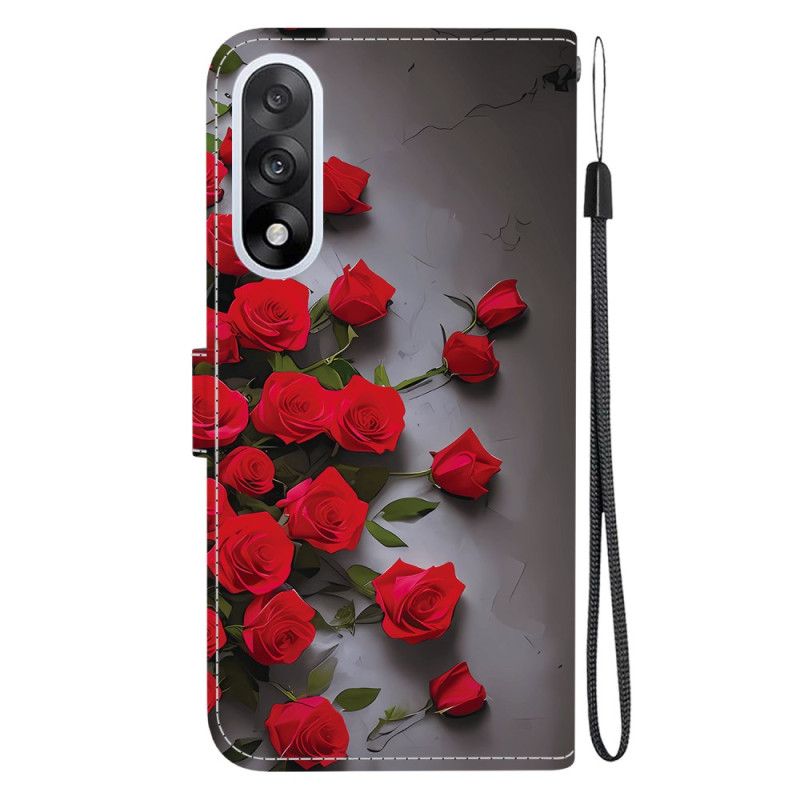 Leren Hoesje Voor Oneplus Nord 5 Rode Rozen