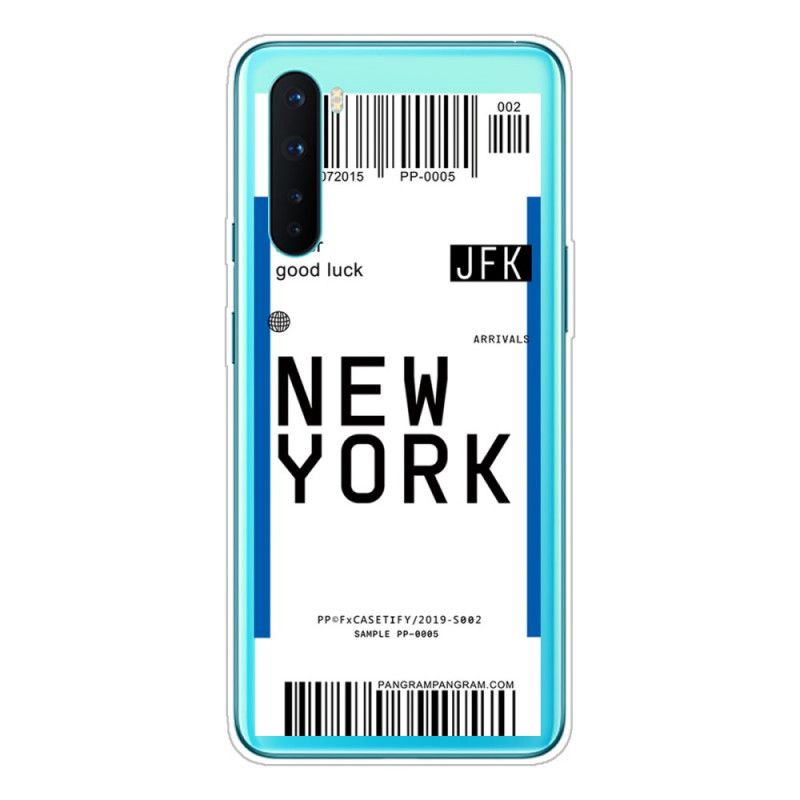Case Hoesje OnePlus Nord Donkerblauw Zwart Telefoonhoesje Instapkaart Naar New York