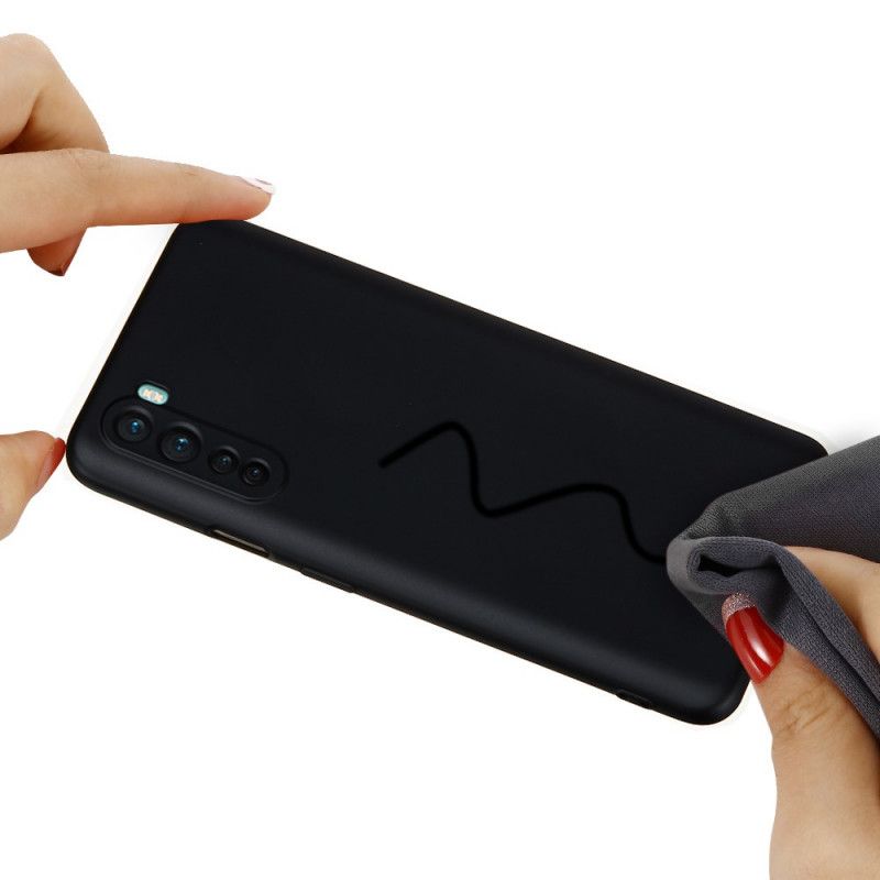 Case Hoesje OnePlus Nord Rood Zwart Telefoonhoesje Vloeibare Siliconen Met Riem