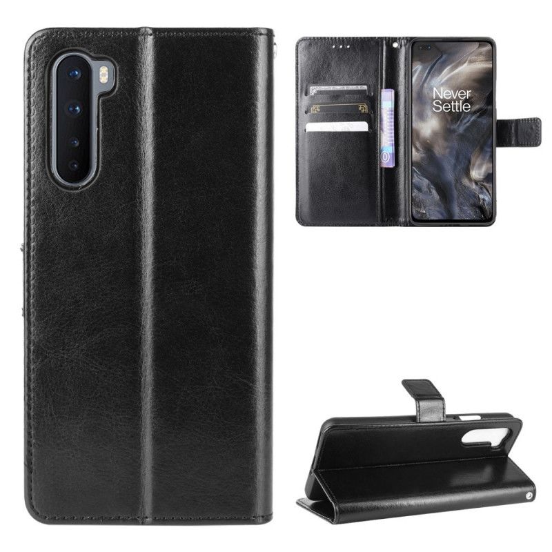 Cover Folio-hoesje OnePlus Nord Rood Zwart Telefoonhoesje Flitsend Kunstleer
