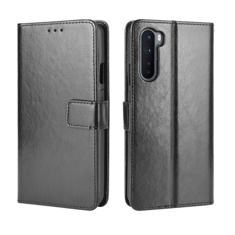 Cover Folio-hoesje OnePlus Nord Rood Zwart Telefoonhoesje Flitsend Kunstleer