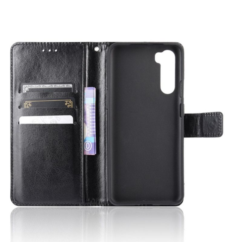 Cover Folio-hoesje OnePlus Nord Rood Zwart Telefoonhoesje Flitsend Kunstleer