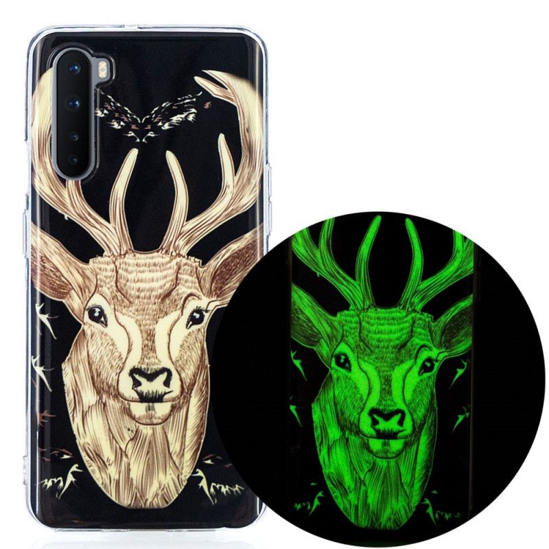 Cover Hoesje OnePlus Nord Telefoonhoesje Fluorescerend Majestueus Hert