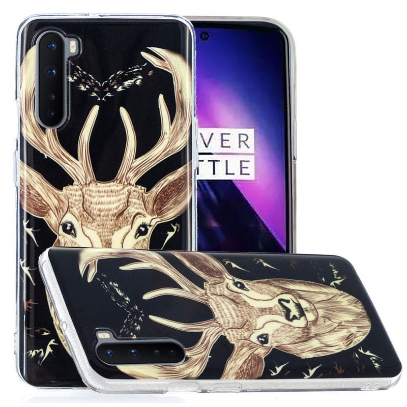 Cover Hoesje OnePlus Nord Telefoonhoesje Fluorescerend Majestueus Hert