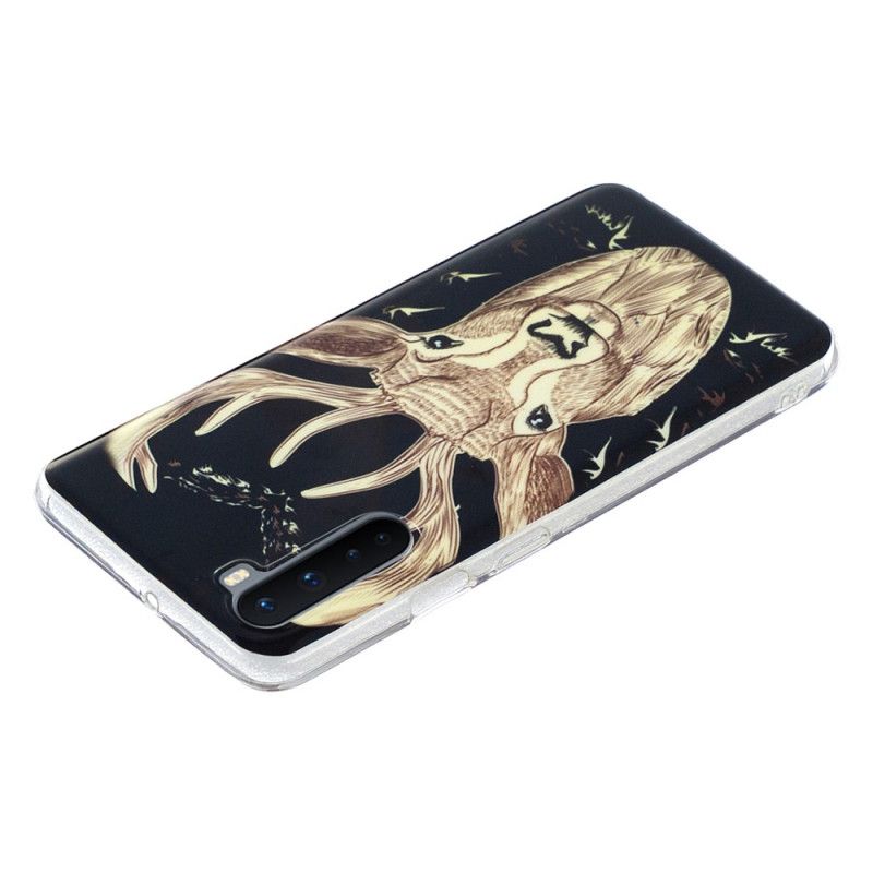 Cover Hoesje OnePlus Nord Telefoonhoesje Fluorescerend Majestueus Hert