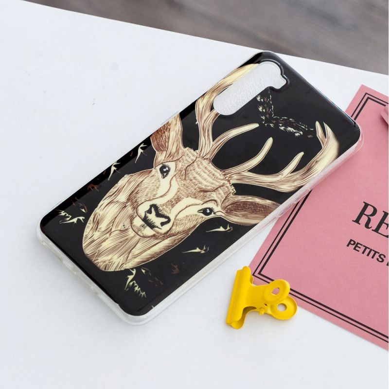 Cover Hoesje OnePlus Nord Telefoonhoesje Fluorescerend Majestueus Hert