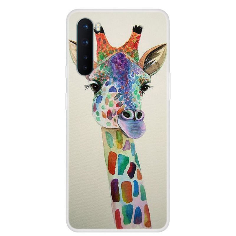 Cover Hoesje OnePlus Nord Telefoonhoesje Kleurrijke Giraf