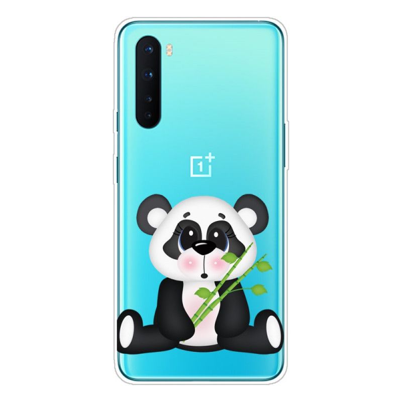 Cover Hoesje OnePlus Nord Telefoonhoesje Transparante Droevige Panda
