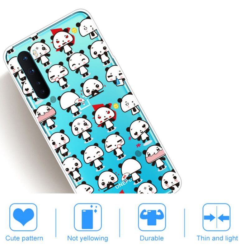 Cover Hoesje OnePlus Nord Telefoonhoesje Transparante Grappige Panda'S