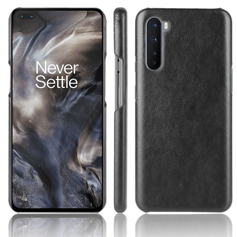 Hoesje OnePlus Nord Grijs Zwart Prestatie Lychee Leereffect