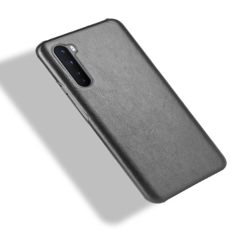 Hoesje OnePlus Nord Grijs Zwart Prestatie Lychee Leereffect
