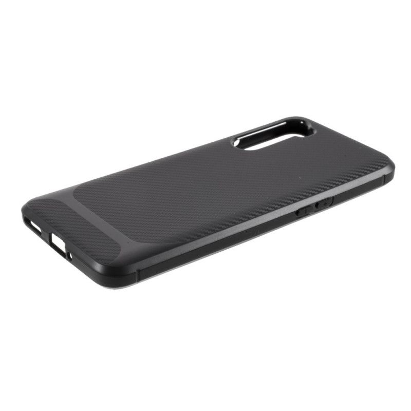 Hoesje OnePlus Nord Rood Zwart Enkele Flexibele Koolstofvezel