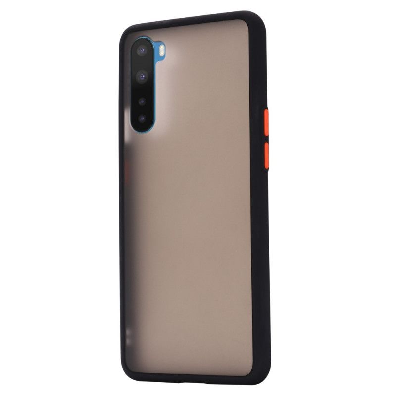 Hoesje OnePlus Nord Rood Zwart Hybride Gekleurde Randen