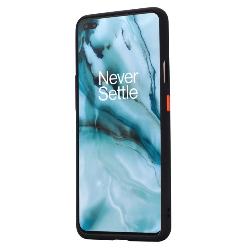 Hoesje OnePlus Nord Rood Zwart Hybride Gekleurde Randen