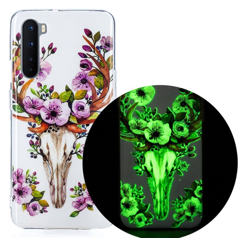 Hoesje OnePlus Nord Telefoonhoesje Eland Met Fluorescerende Bloemen