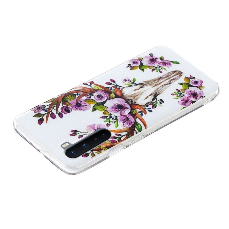 Hoesje OnePlus Nord Telefoonhoesje Eland Met Fluorescerende Bloemen