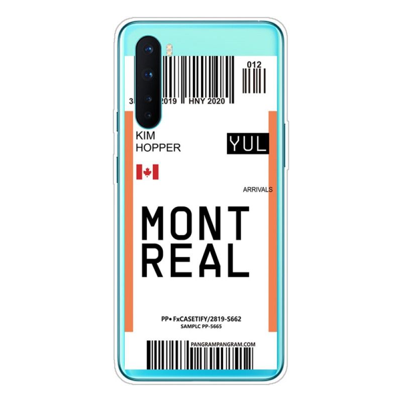 Hoesje voor OnePlus Nord Instapkaart Naar Montreal