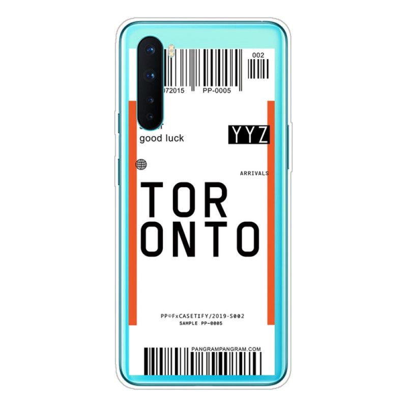 Hoesje voor OnePlus Nord Instapkaart Naar Toronto
