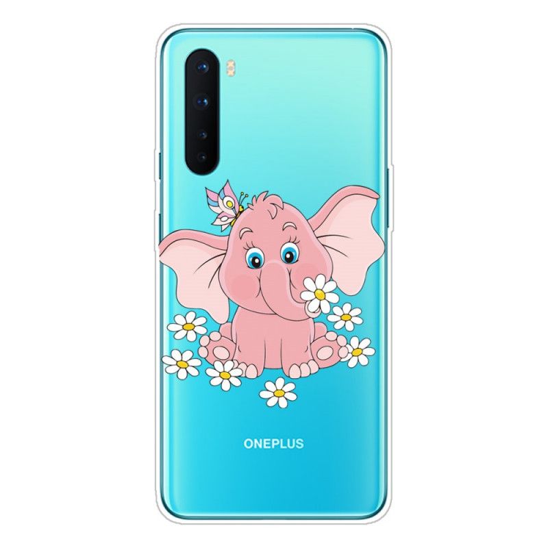 Hoesje voor OnePlus Nord Transparant Roze Olifant