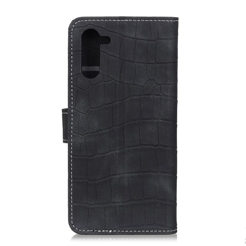 Leren Hoesje voor OnePlus Nord Groen Zwart Vintage Stijl Van Krokodillenleer