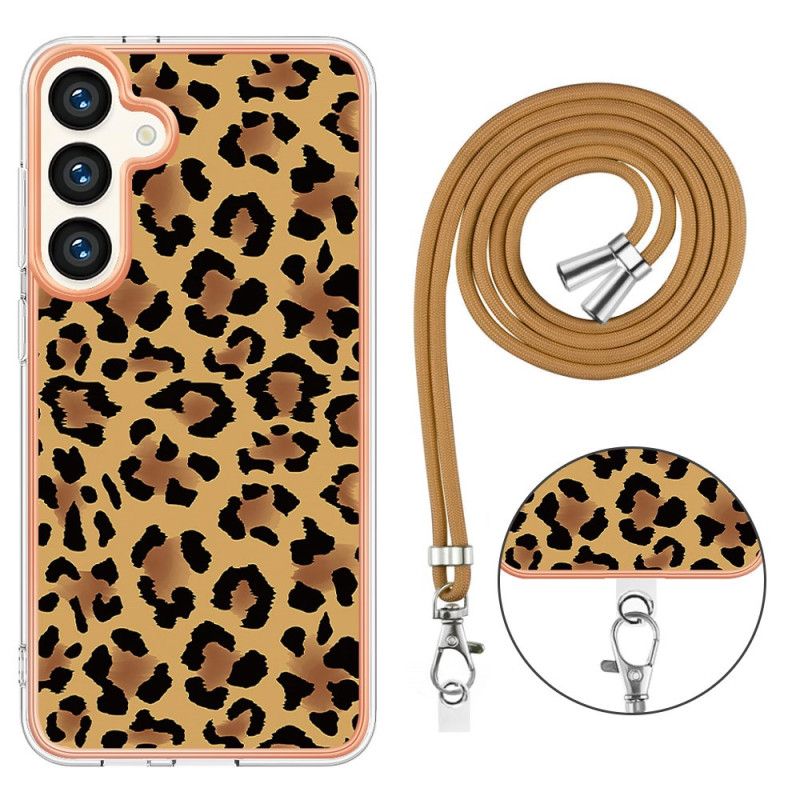 Cover Hoesje Samsung Galaxy S24 Plus 5g Telefoonhoesje Trekkoord Luipaardprint
