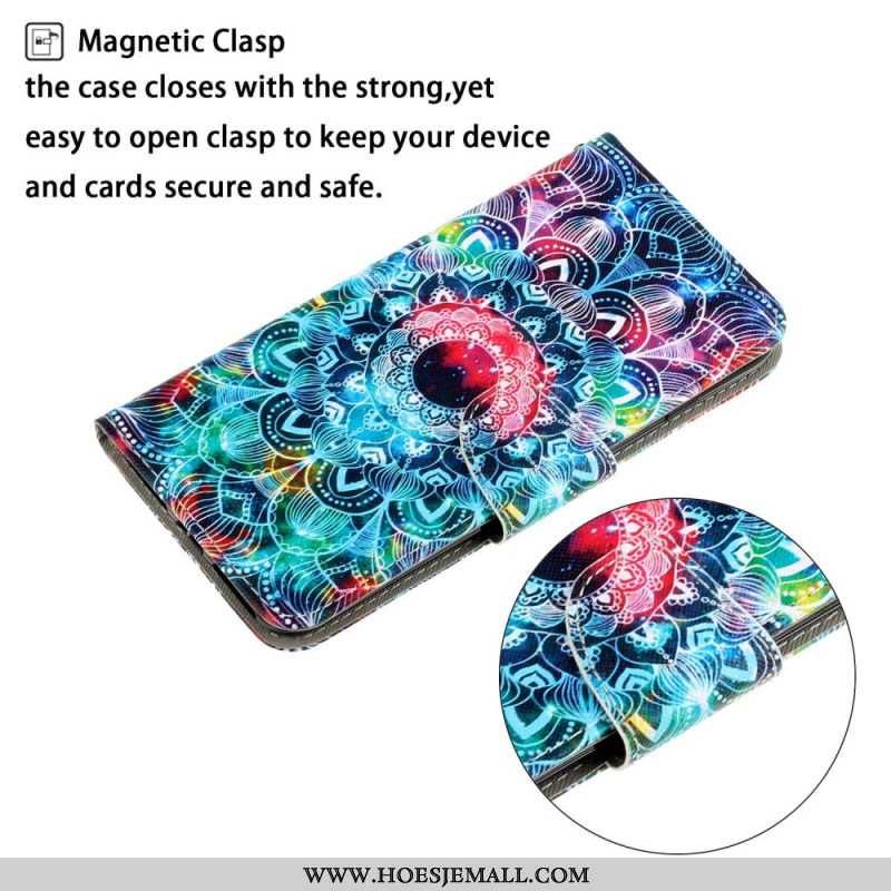 Leren Hoesje Samsung Galaxy S24 Plus 5g Mandala Met Riempje