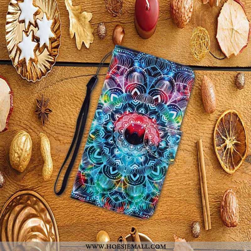Leren Hoesje Samsung Galaxy S24 Plus 5g Mandala Met Riempje