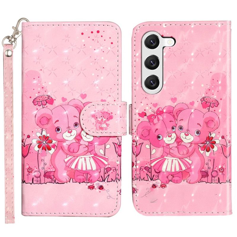Leren Hoesje Voor Samsung Galaxy S24 Plus 5g Draagkoordbeertjes