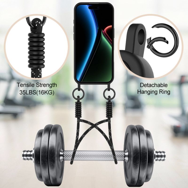 Hoesje iPhone 17 Kaarthouder Met Draagkoord Bescherming Hoesje