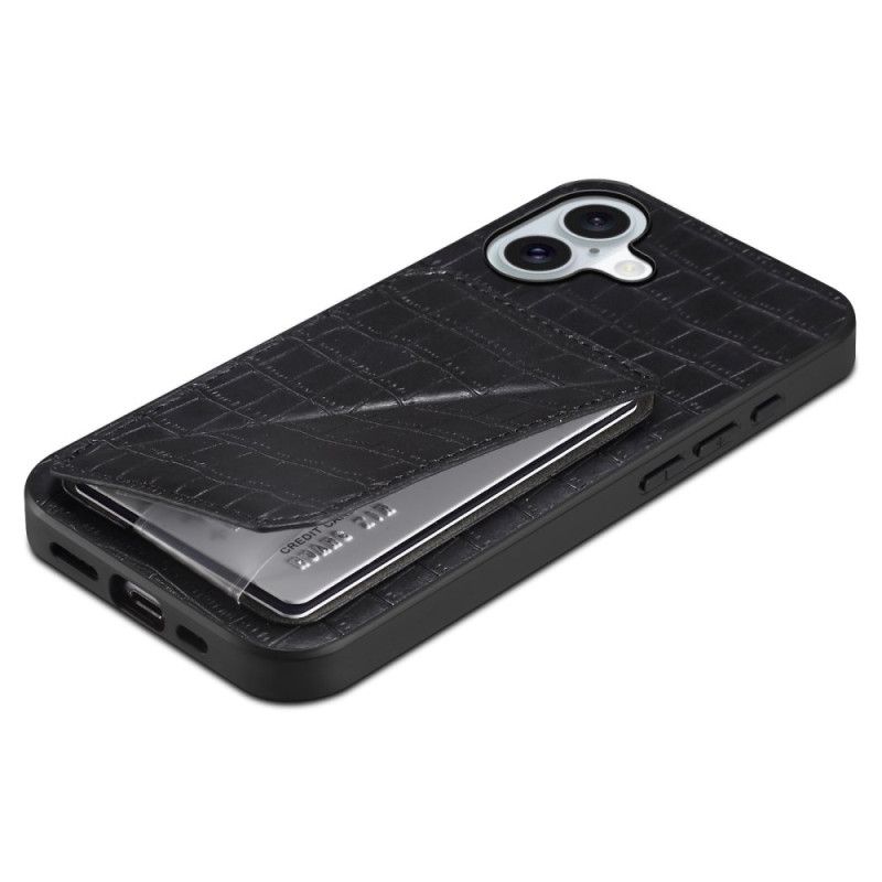 Hoesje iPhone 17 Kaarthouder Met Krokodillenprint