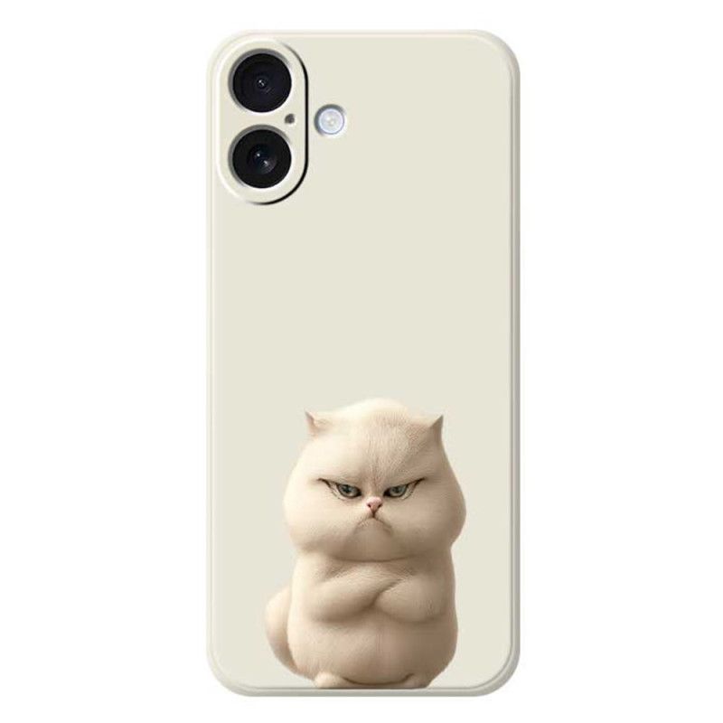 Hoesje iPhone 17 Vloeibare Siliconen Angry Cat Bescherming Hoesje