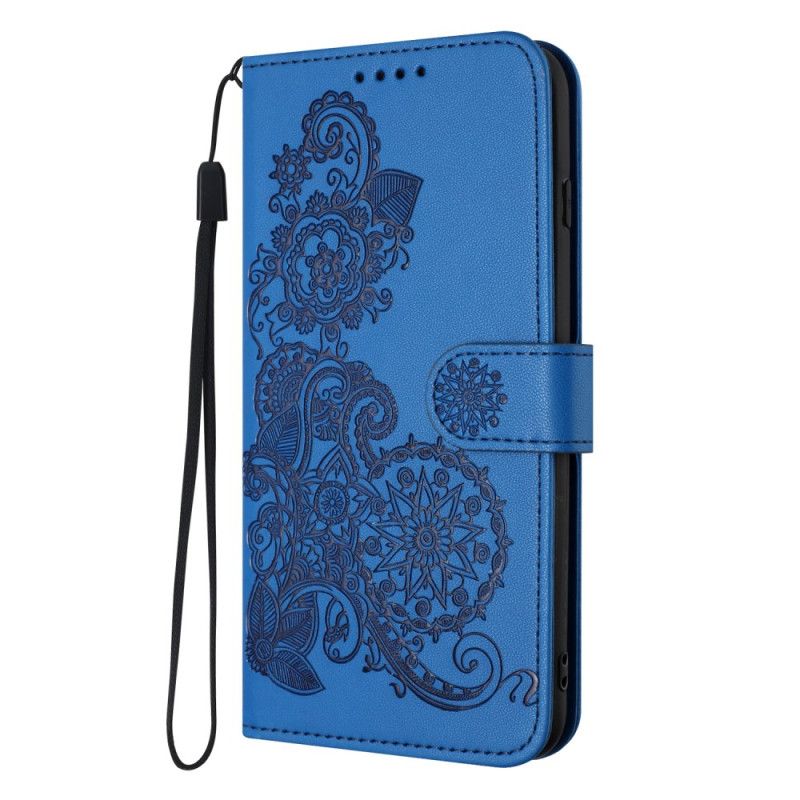 Leren Hoesje iPhone 17 Bloemenkant Bescherming Hoesje