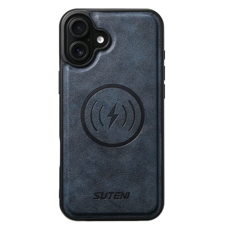 Leren Hoesje iPhone 17 Magsafe Tweekleurig Gestructureerd Leer Bescherming Hoesje