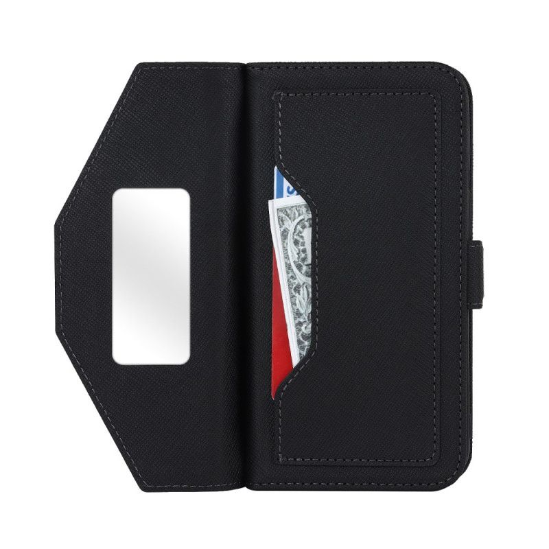 Leren Hoesje iPhone 17 Portemonnee Met Schouderband En Spiegel