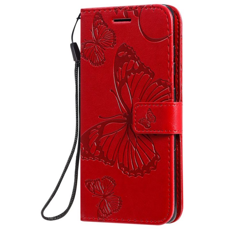 Cover Folio-hoesje Samsung Galaxy S20 Lichtpaars Cyaan Telefoonhoesje Reuze String Vlinders