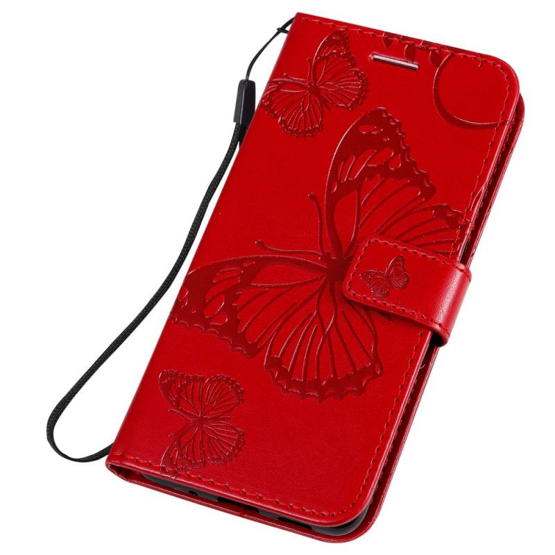Cover Folio-hoesje Samsung Galaxy S20 Lichtpaars Cyaan Telefoonhoesje Reuze String Vlinders