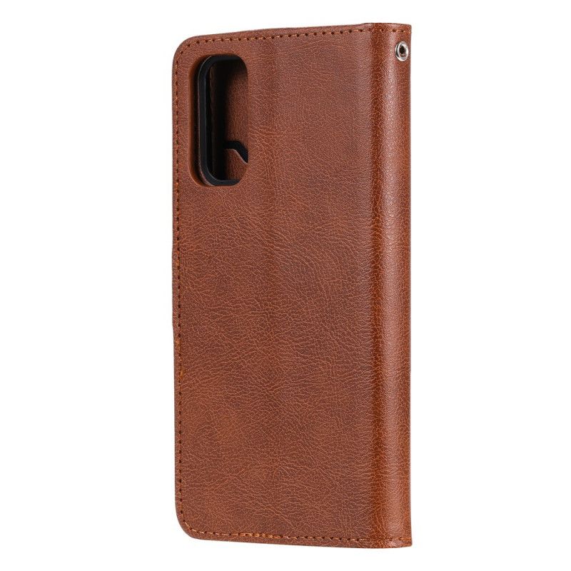 Cover Folio-hoesje Samsung Galaxy S20 Rood Zwart Telefoonhoesje Afneembare Schaal En Riem