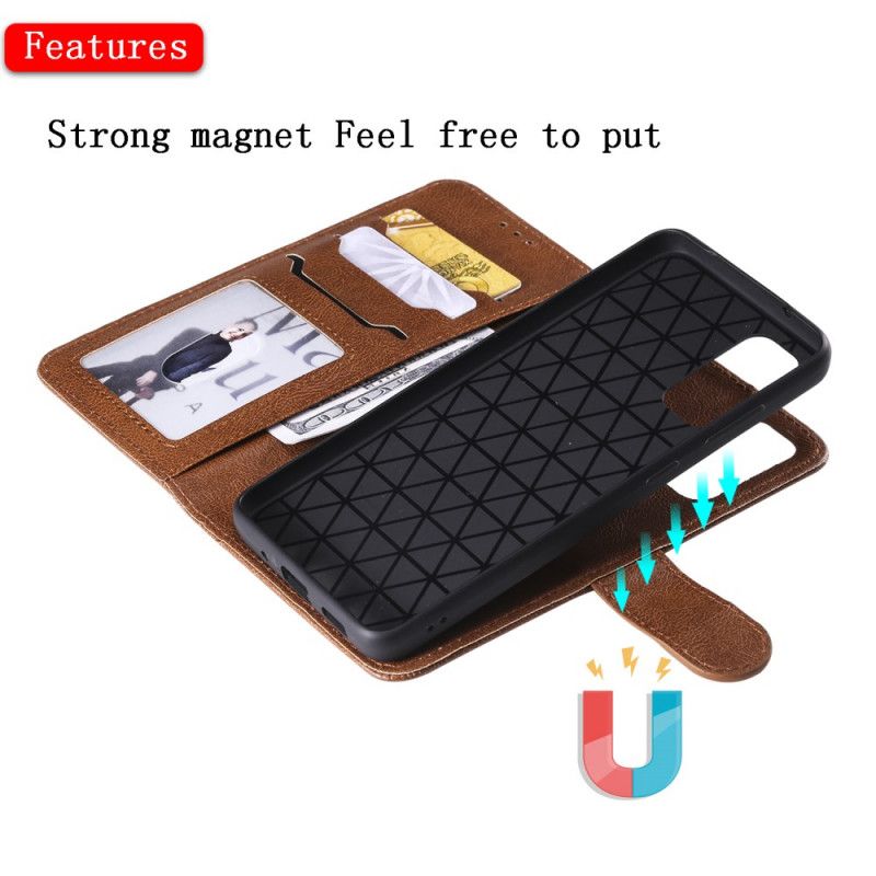 Cover Folio-hoesje Samsung Galaxy S20 Rood Zwart Telefoonhoesje Afneembare Schaal En Riem